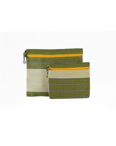 Pouches 2P Set Green line - Dúo de Estuches de Plástico Reciclado