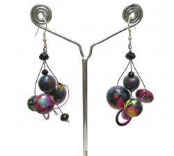 Boucles d'oreilles Boucles Twist prune - 4 cm - Winter nights Babachic by Moodywood