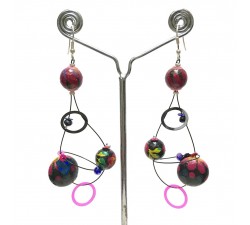Boucles d'oreilles Boucles Sequin prune - 6,5 cm - Winter nights Babachic by Moodywood