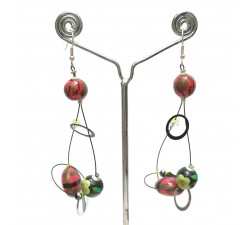 Boucles d'oreilles Boucles Sequin rouge/vert - 6,5 cm - Winter nights Babachic by Moodywood