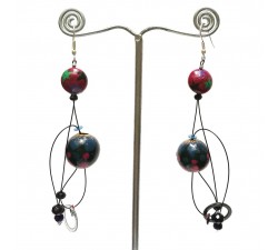 Boucles d'oreilles Boucles Abis prune - 7 cm - Winter nights Babachic by Moodywood