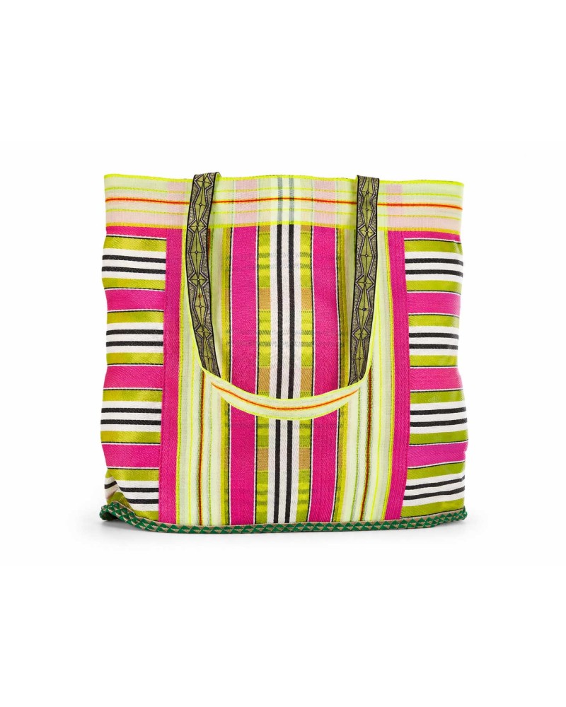 Babachic Bags | Beach Cabas Flúo - Sac de plage en plastique recyclé style Boho/Ethnique