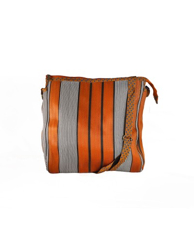 Bolso Bandolera Naranja y Negro | Artesanal | Babachic