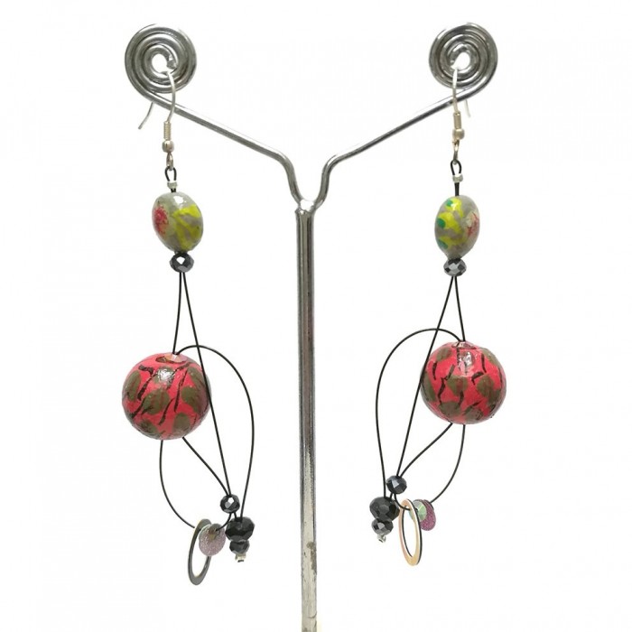 Earrings Abis earrings green/red - 7 cm - Winter nights Babachic by Moodywood