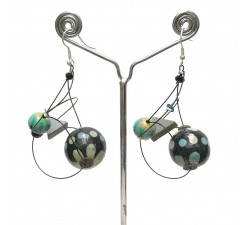 Boucles d'oreilles Boucles Satellites bleu ciel - 5,5 cm - Winter Night Babachic by Moodywood