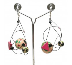 Pendientes Pendientes Satellite beige/negro - 5,5 cm - Winter Night Babachic by Moodywood