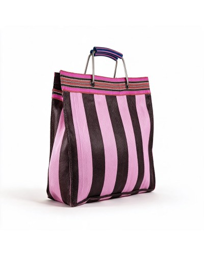 Market Vintage Large Chocolate y Frambuesa| Babachic Recycled Bag