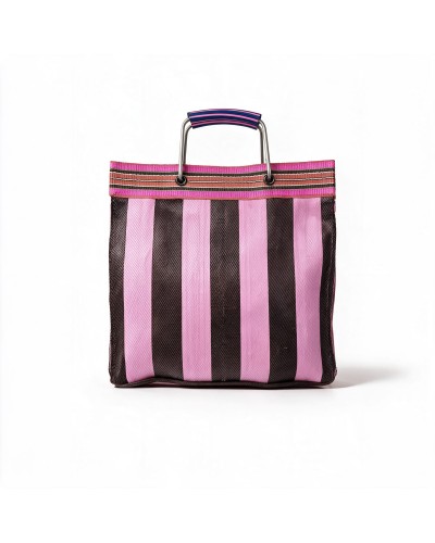Market Vintage Large Chocolate y Frambuesa| Babachic Recycled Bag