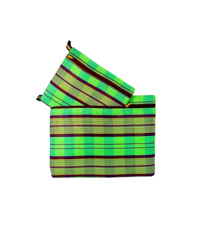 Pouches 2P Set Electric Lime - Recycled Plastic Pouch Duo