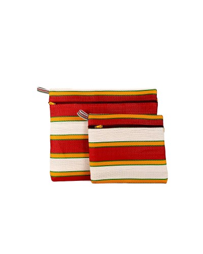 Pouches 2P Set Rouge Soleil - Recycled Plastic Pouch Duo