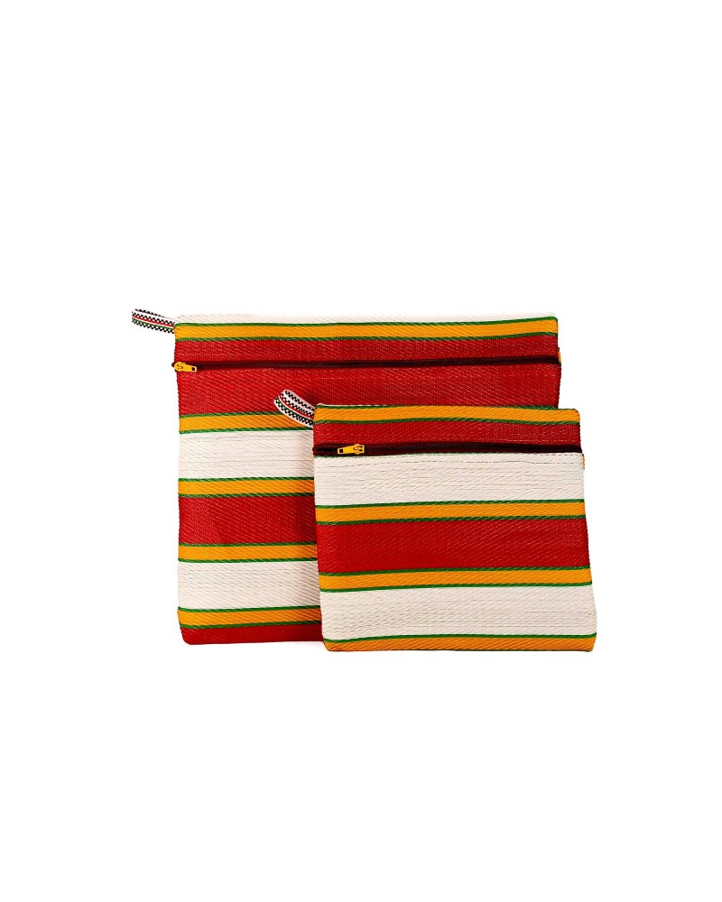 Pouches 2P Set Rouge Soleil - Recycled Plastic Pouch Duo