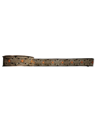 Galon Jacquard Ethnique Maillons Dorés 30mm | Babachic