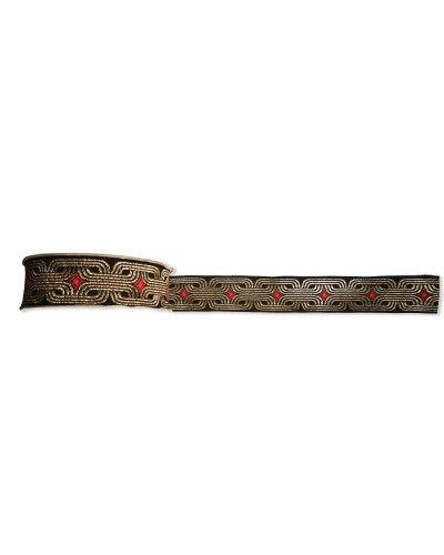 Galon Jacquard Ethnique Maillons Dorés 30mm | Babachic