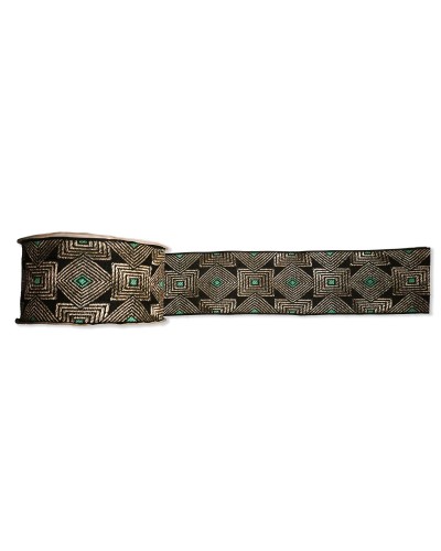 55mm Golden Diamond Ethnic Jacquard Trim (Sold by 50cm) | Babachic