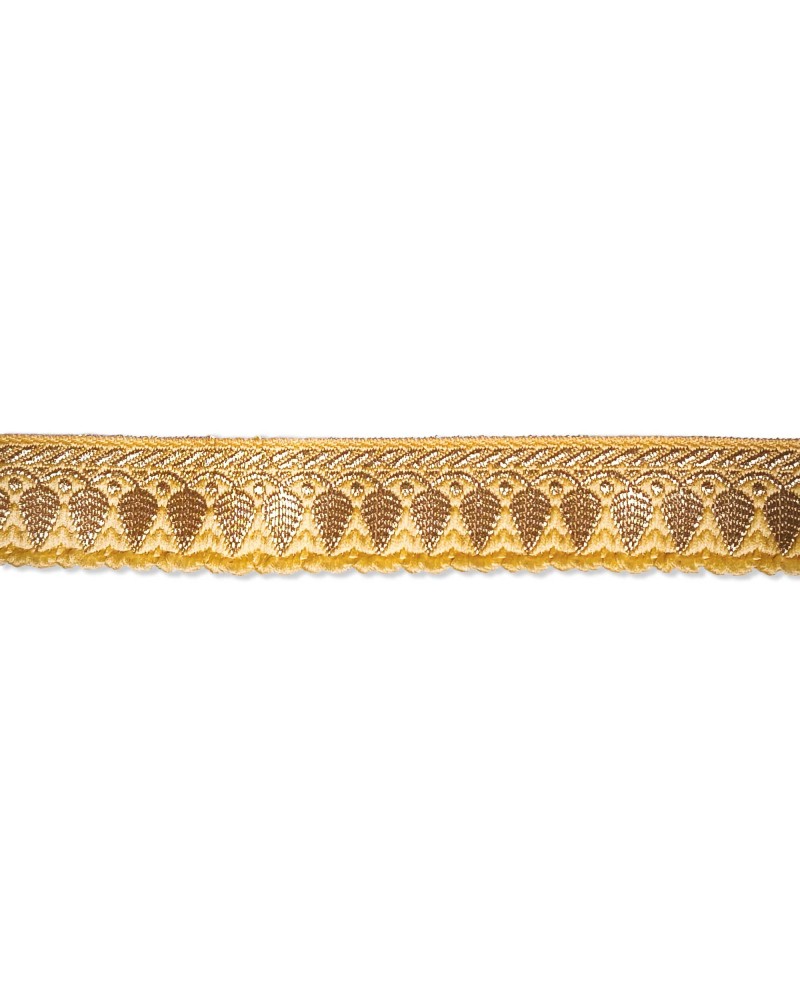 Galon Jacquard Ethnique Feuille Dorée 20mm (Vente au mètre) | Babachic