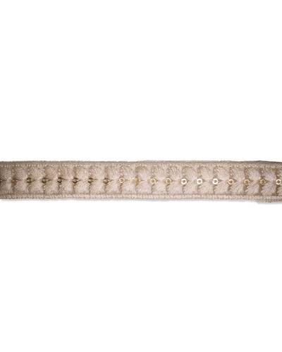 Galon Brodé Séquins Dorés 20mm (Vente au mètre) | Babachic