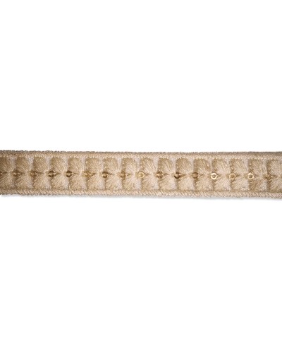 Galon Brodé Séquins Dorés 20mm (Vente au mètre) | Babachic