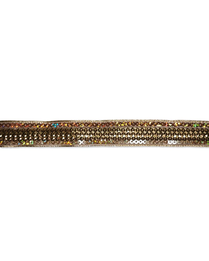 Galon Séquins Irisés Doré Bronze 20mm (Vente au mètre) | Babachic