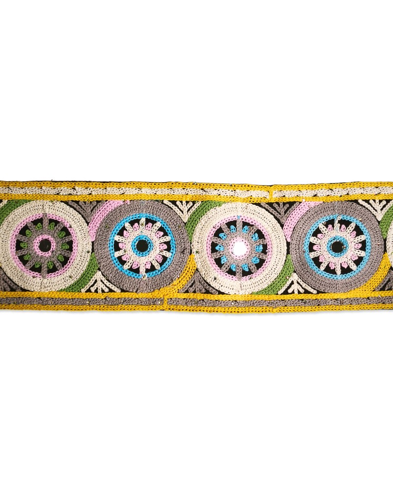 Pasamanería Étnica Boho Espejo Mándala 80mm (Corte 0.50m) | Babachic