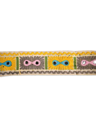 Galon Brodé Ethnique Boho Miroir Infini 50mm (Vente au mètre) | Babachic