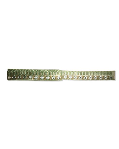 Pasamanería de Tul Bordado Espiga y Espejo 40mm (Venta por metro) | Babachic
