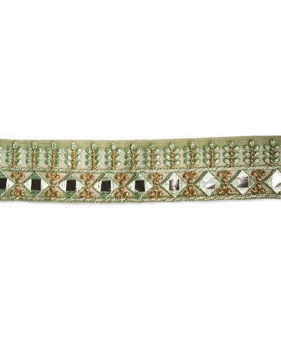 40mm Sheer Tulle Foliage & Mirror Diamond Trim (By the Meter) | Babachic