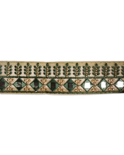 Galon en Tulle Brodé Épi et Miroir 40mm (Vente au mètre) | Babachic