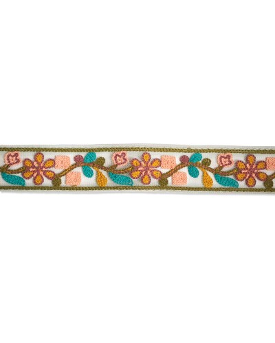 Pasamanería de Tul Bordado Floral 35mm (Venta por metro) | Babachic