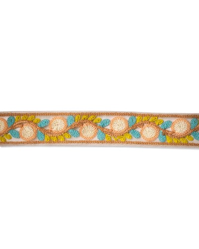 Pasamanería de Tul Bordado Flores Espiral 35mm (Venta por metro) | Babachic