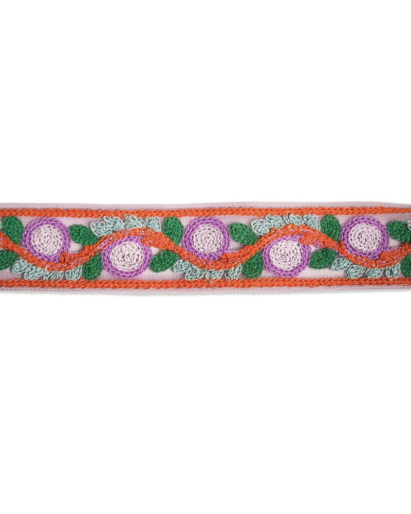 35mm Sheer Tulle Spiral Floral Trim (By the Meter) | Babachic