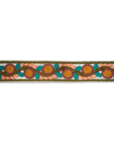 Pasamanería de Tul Bordado Flores Espiral 35mm (Venta por metro) | Babachic