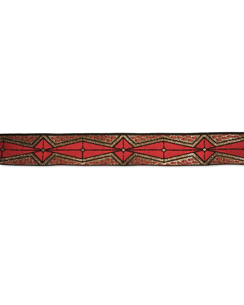 25mm Gold Lurex Geometric Diamond Jacquard Trim (By the Meter) | Babachic