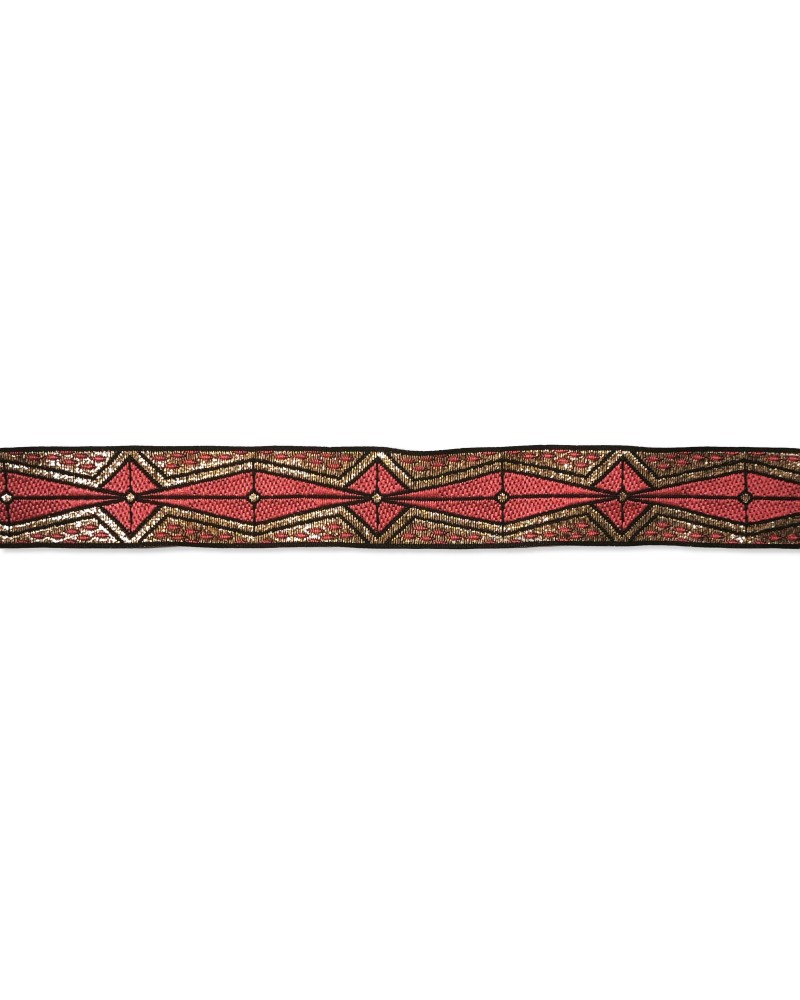25mm Gold Lurex Geometric Diamond Jacquard Trim (By the Meter) | Babachic