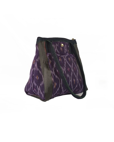 Bolso de Hombro Banaras Ikat Nocturno de Plástico Reciclado | Babachic