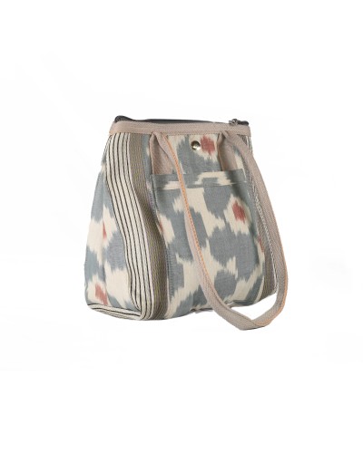 Bolso de Hombro Banaras Ikat Óxido Celeste | Babachic