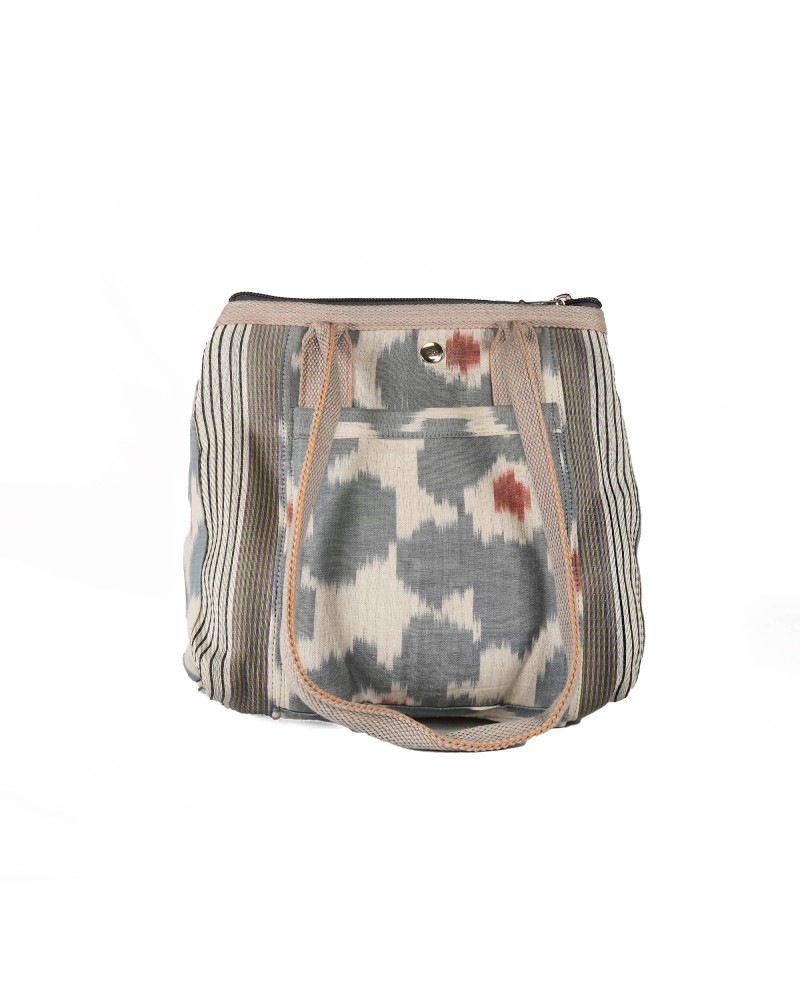 Bolso de Hombro Banaras Ikat Óxido Celeste | Babachic