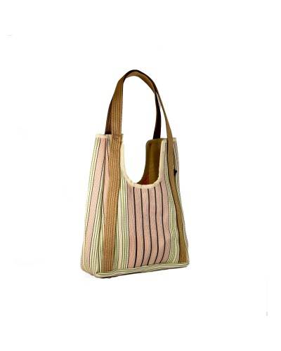 Hole Bag Pink Barcode: Bolso de Hombro Boho Reversible - Babachic