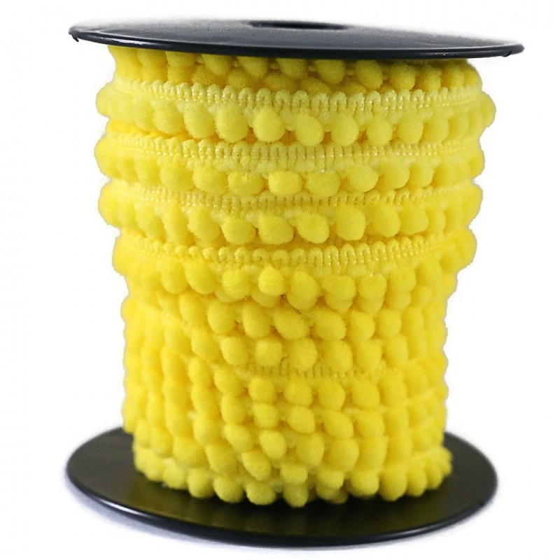 Les minis Galon de mini pompons - Jaune citron - 10 mm babachic