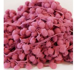 Les moyens Galon Pompons - Rose 3 - 25 mm babachic