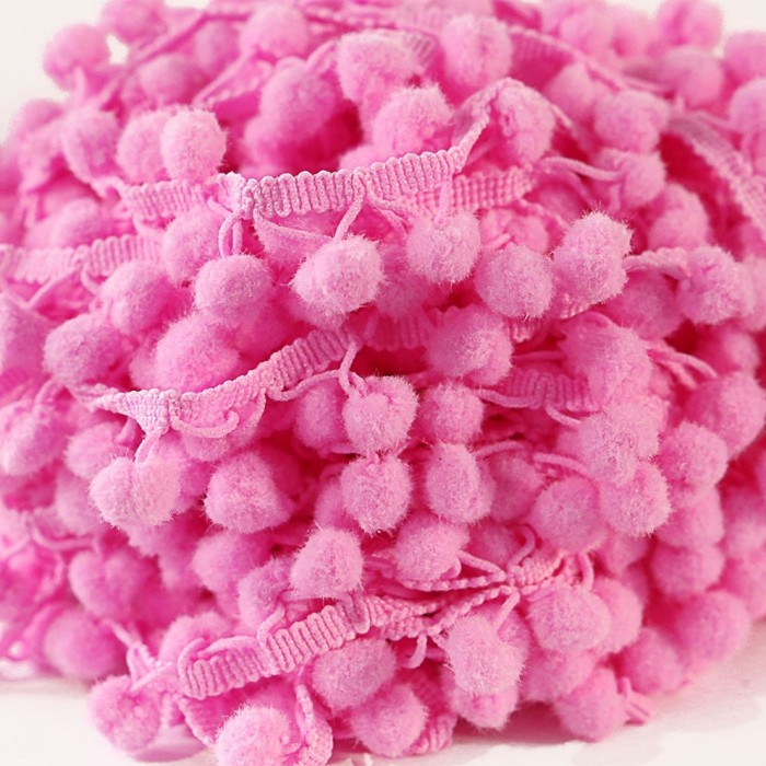 The mediums Pompom braid - Pink 4 - 25 mm babachic