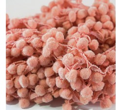 Les moyens Galon Pompons - Saumon - 25 mm babachic