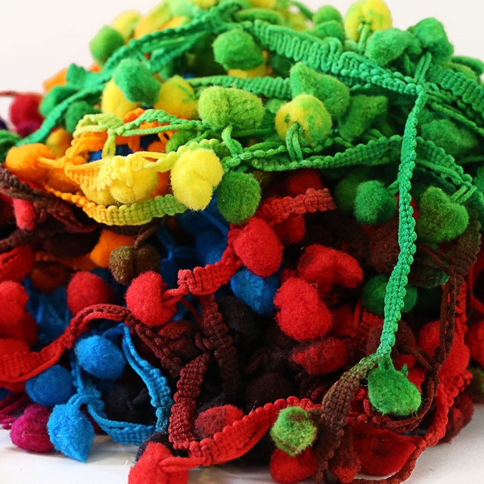 The mediums Pompom braid - Multicolors - 25 mm babachic