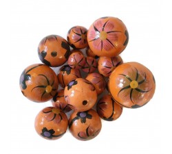 Fleurs Perle en bois - Dalia - Orange et noir Babachic by Moodywood