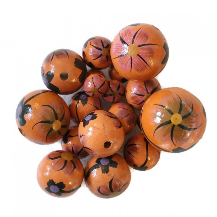 Flores Cuentas de madera - Dalia - Naranja y negro Babachic by Moodywood