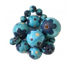 Fleurs Perle en bois - Circus - Bleu Babachic by Moodywood