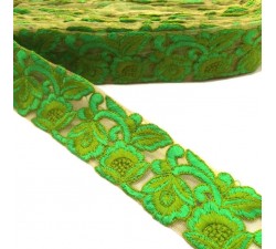 Broderies Tulle brodée - Vert - 45 mm