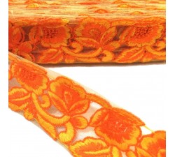 Bordado Tul bordado - Naranja - 45 mm