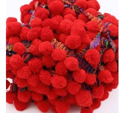 Les grands Galon Pompons XL - Rouge - 45 mm babachic