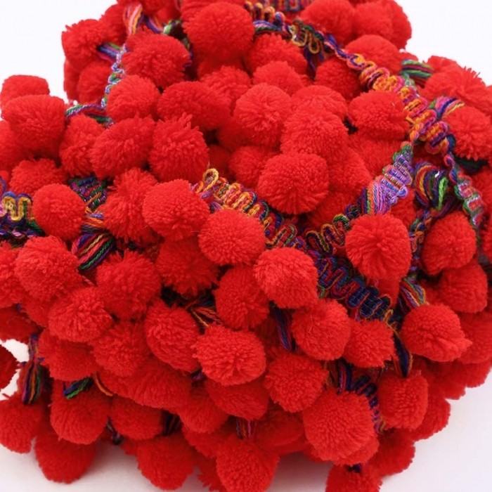 The big ones Pompom braid XL - Red - 45 mm babachic