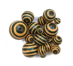 Rayures Perle en bois - Rayures - Noir et beige Babachic by Moodywood
